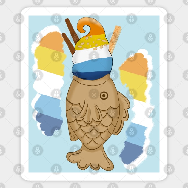 Pride taiyaki design, 2nd wave (aroace) Sticker by VixenwithStripes